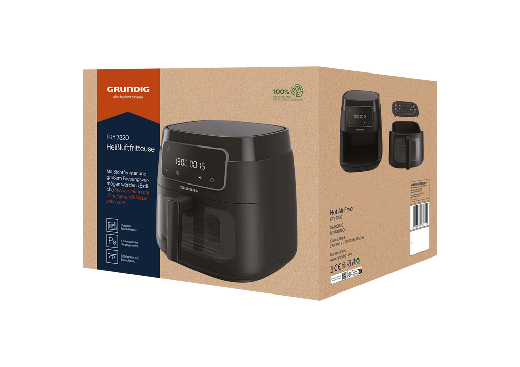 Grundig FRY 7320 Air Fryer, 7.6L, 1750W
