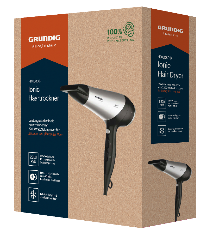 Grundig HD 6080 B Hair Dryer, 2200W